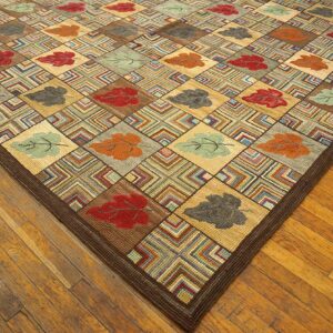 Contemporary American Hooked Rug 9'×12' (274×365 cm) — Folk Art Style - detail view 6