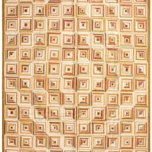Contemporary American Hooked Rug — Colorful Geometric Pattern