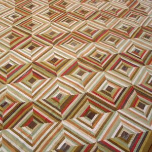 Contemporary American Hooked Rug — Colorful Geometric Pattern - detail view 2