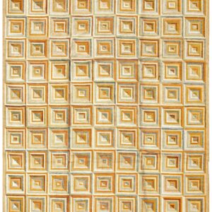 Contemporary American Hooked Rug — Colorful Geometric Pattern
