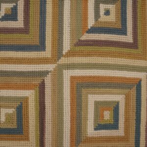 Contemporary American Hooked Rug — Colorful Geometric Pattern - detail view 2