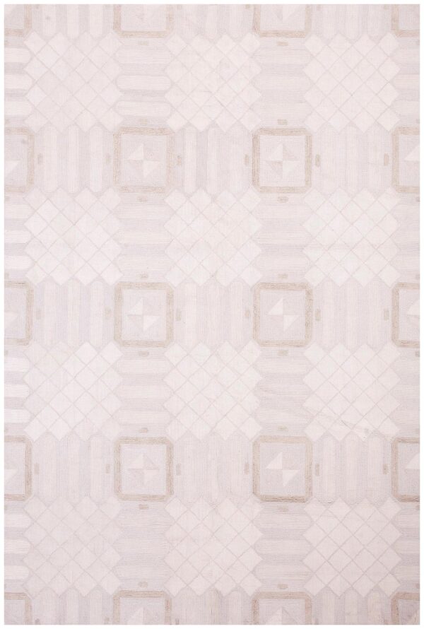 Contemporary american hooked rug — delicate geometric pattern