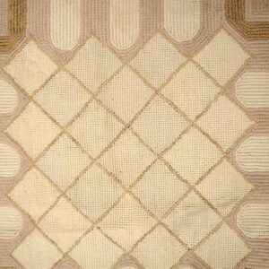 Contemporary American Hooked Rug — Delicate Geometric Pattern - detail view 1