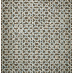 Contemporary American Hooked Rug — Distinctive Geometric Design