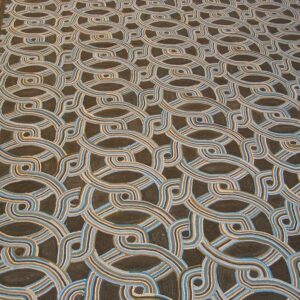 Contemporary American Hooked Rug — Distinctive Geometric Design - detail view 2