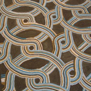 Contemporary American Hooked Rug — Distinctive Geometric Design - detail view 3