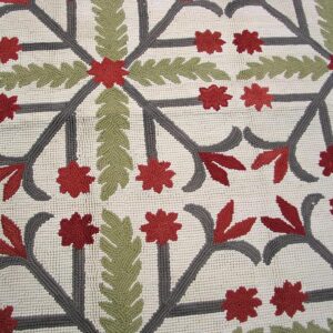 Contemporary American Hooked Rug — Folk Art Style, White Background - detail view 2