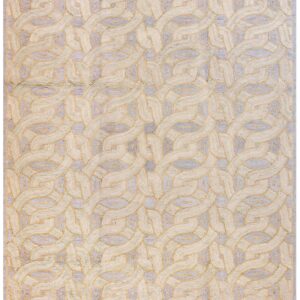 Contemporary American Hooked Rug — Gray Geometric Pattern