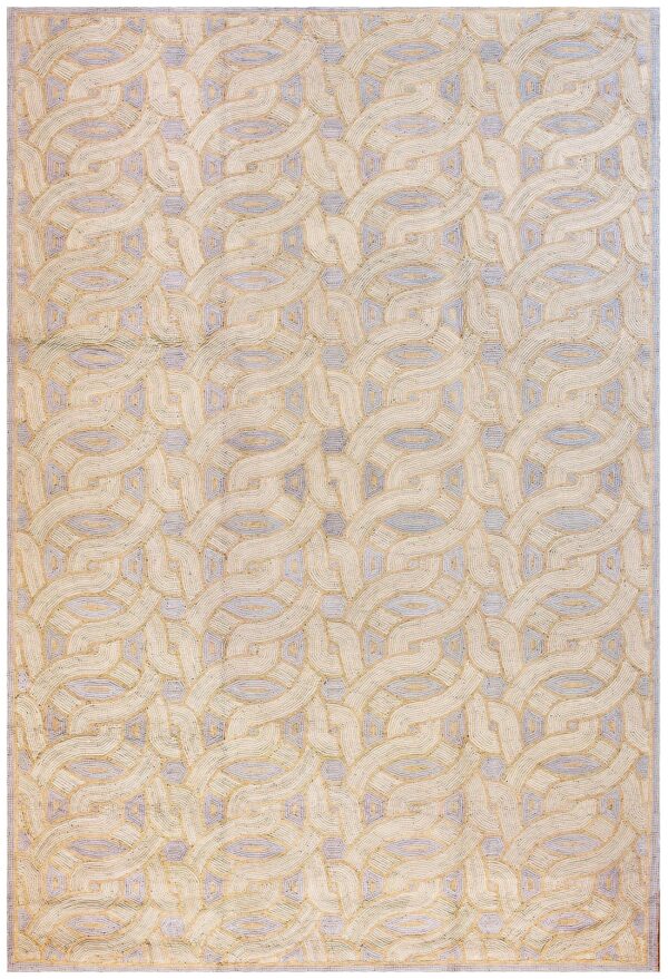 Contemporary american hooked rug — gray geometric pattern