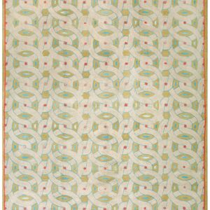 Contemporary American Hooked Rug — Green Modern Design