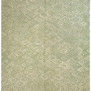 Contemporary American Hooked Rug — Light Color Diamond Rag Rug