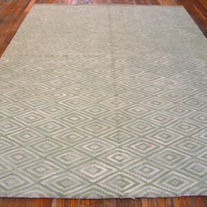 Contemporary American Hooked Rug — Light Color Diamond Rag Rug - detail view 1
