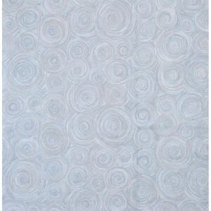 Contemporary American Hooked Rug — Light Gray Circles Pattern