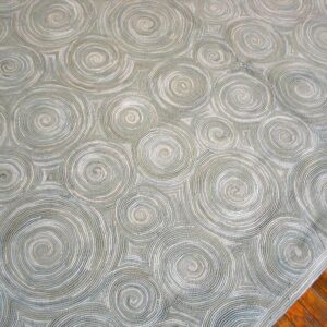 Contemporary American Hooked Rug — Light Gray Circles Pattern - detail view 6