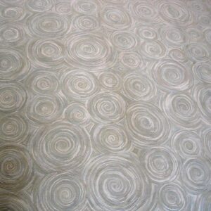 Contemporary American Hooked Rug — Light Gray Circles Pattern - detail view 7