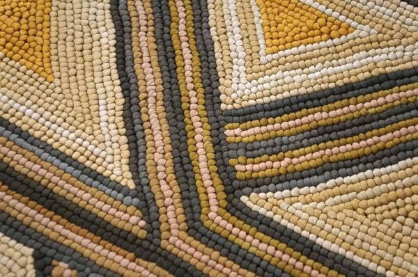 Contemporary american hooked rug 8'ã—10' â€” multi-brown - detail view 3