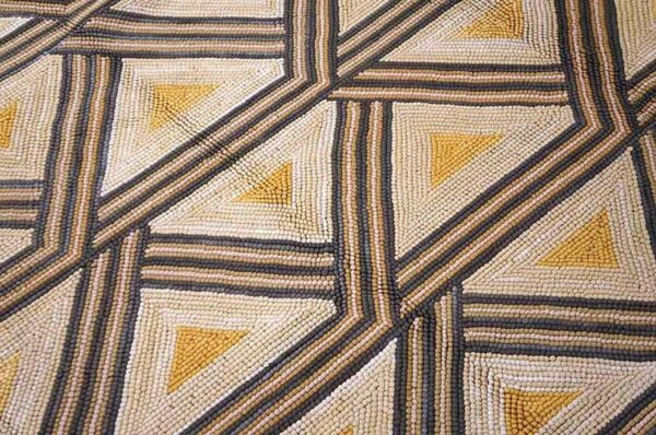 Contemporary american hooked rug â€” multi-brown - detail view 2