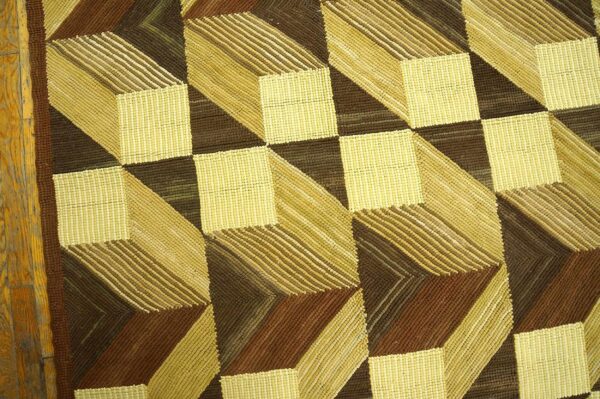 Contemporary american hooked rug — multi-brown 3-d pattern - detail view 4