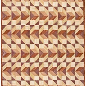 Contemporary American Hooked Rug — Multi-Brown 3-D Pattern