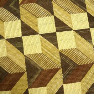 Contemporary American Hooked Rug — Multi-Brown 3-D Pattern - detail view 4
