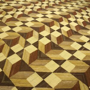 Contemporary American Hooked Rug — Multi-Brown 3-D Pattern - detail view 5