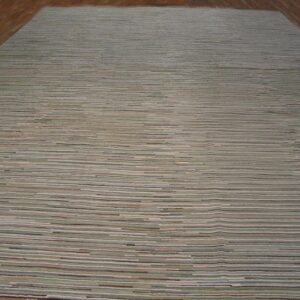 Contemporary American Hooked Rug â€” Multicolor Background, Modern Design - detail view 1
