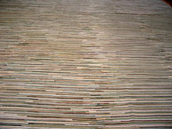 Contemporary american hooked rug â€” multicolor background, modern design - detail view 2