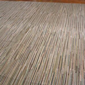 Contemporary American Hooked Rug â€” Multicolor Background, Modern Design - detail view 3