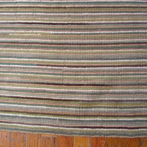 Contemporary American Hooked Rug â€” Multicolor Background, Modern Design - detail view 4