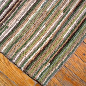 Contemporary American Hooked Rug â€” Multicolor Background, Modern Design - detail view 5