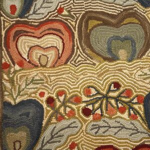 Contemporary American Hooked Rug 9'×12' — Multicolor Heart Pattern - detail view 4