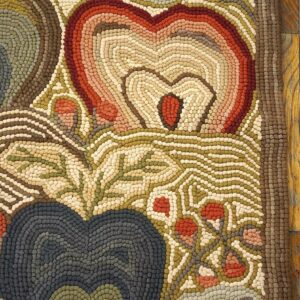 Contemporary American Hooked Rug 9'×12' — Multicolor Heart Pattern - detail view 5