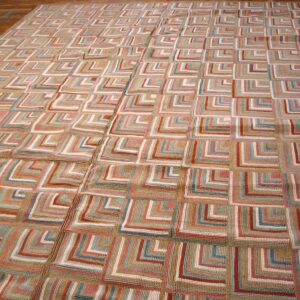 Contemporary American Hooked Rug 5'Ã—8' â€” Multicolor with Jute Highlights - detail view 1