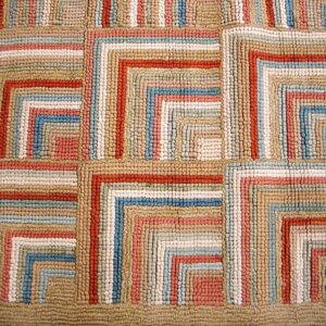 Contemporary American Hooked Rug 5'Ã—8' â€” Multicolor with Jute Highlights - detail view 2
