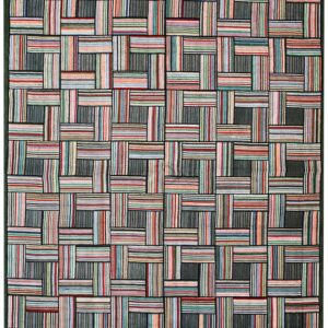 Contemporary American Hooked Rug — Multicolor Square Pattern