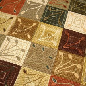 Contemporary American Hooked Rug â€” Multicolor Square with Special Details - detail view 6