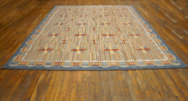 Contemporary american hooked rug — multicolor star shape pattern - detail view 1