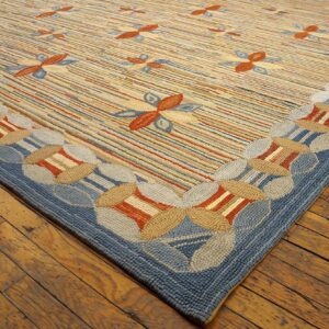 Contemporary American Hooked Rug — Multicolor Star Shape Pattern - detail view 5