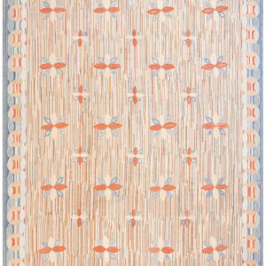 Contemporary American Hooked Rug — Multicolor Star Shape Pattern