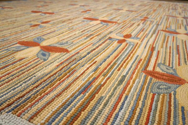 Contemporary american hooked rug — multicolor star shape pattern - detail view 5