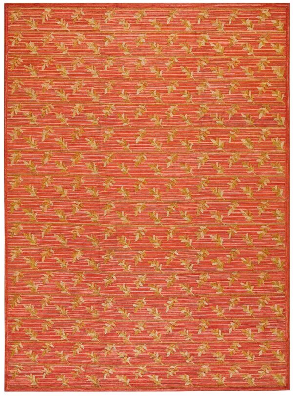 Contemporary american hooked rug — orange color, special design