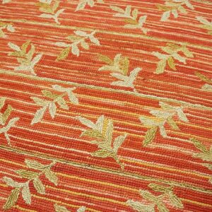 Contemporary American Hooked Rug — Orange Color, Special Design - detail view 3