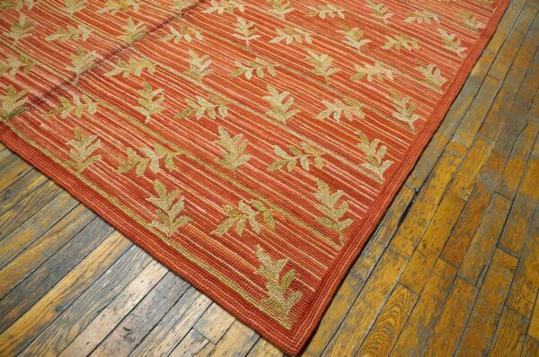 Contemporary american hooked rug — orange color, special design - detail view 4