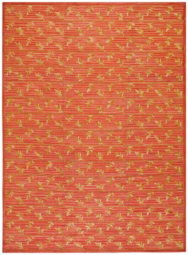 Contemporary american hooked rug — orange color, special design