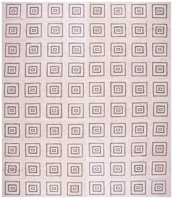 Contemporary american hooked rug — soft color combination