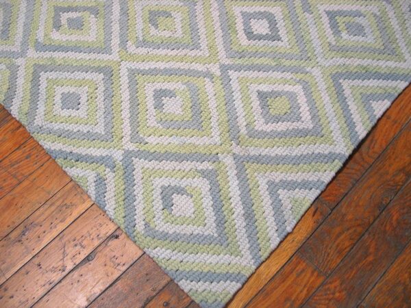 Contemporary american hooked rug — soft color diamond rag - detail view 3