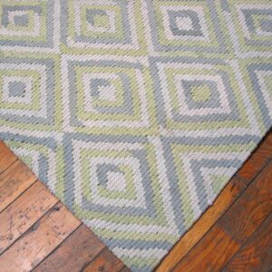 Contemporary American Hooked Rug — Soft Color Diamond Rag - detail view 3