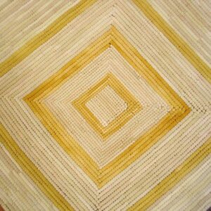 Contemporary American Hooked Rug — Soft Yellow Square Pattern - detail view 2