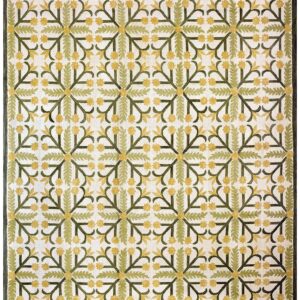 Contemporary American Hooked Rug — Special Geometric Pattern, Cotton Wool