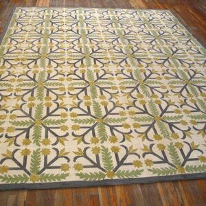 Contemporary American Hooked Rug — Special Geometric Pattern, Cotton Wool - detail view 1